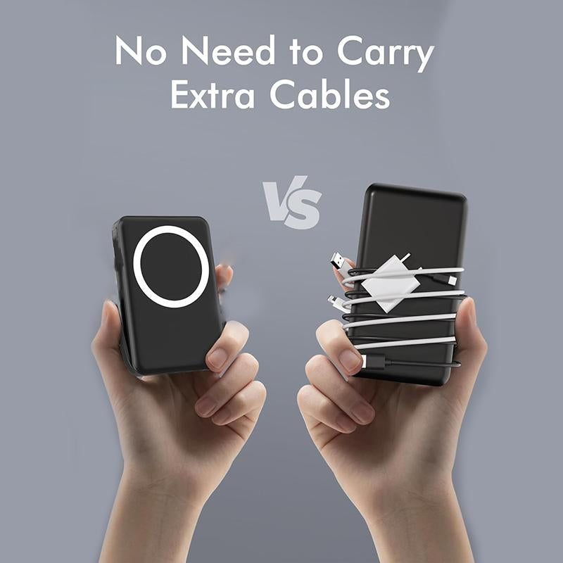 Magnetic Power Bank: Ultra-Compact 15W Wireless Charger for iPhone and Android - Fast Charging on the Go!