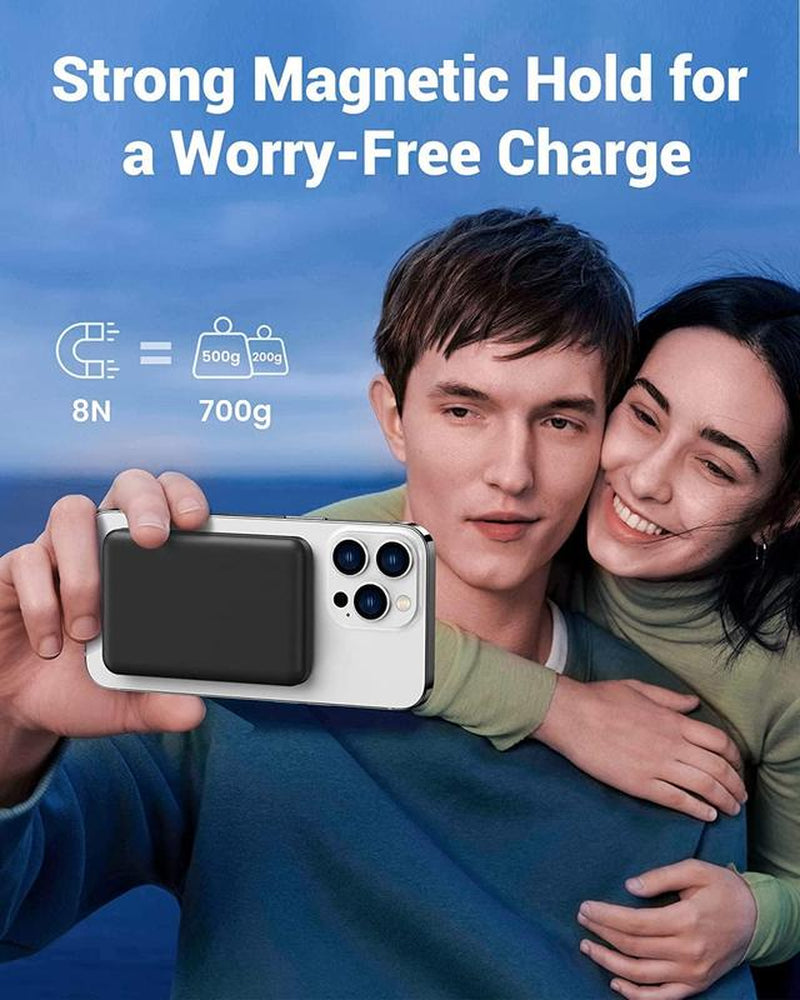 Magnetic Power Bank: Ultra-Compact 15W Wireless Charger for iPhone and Android - Fast Charging on the Go!