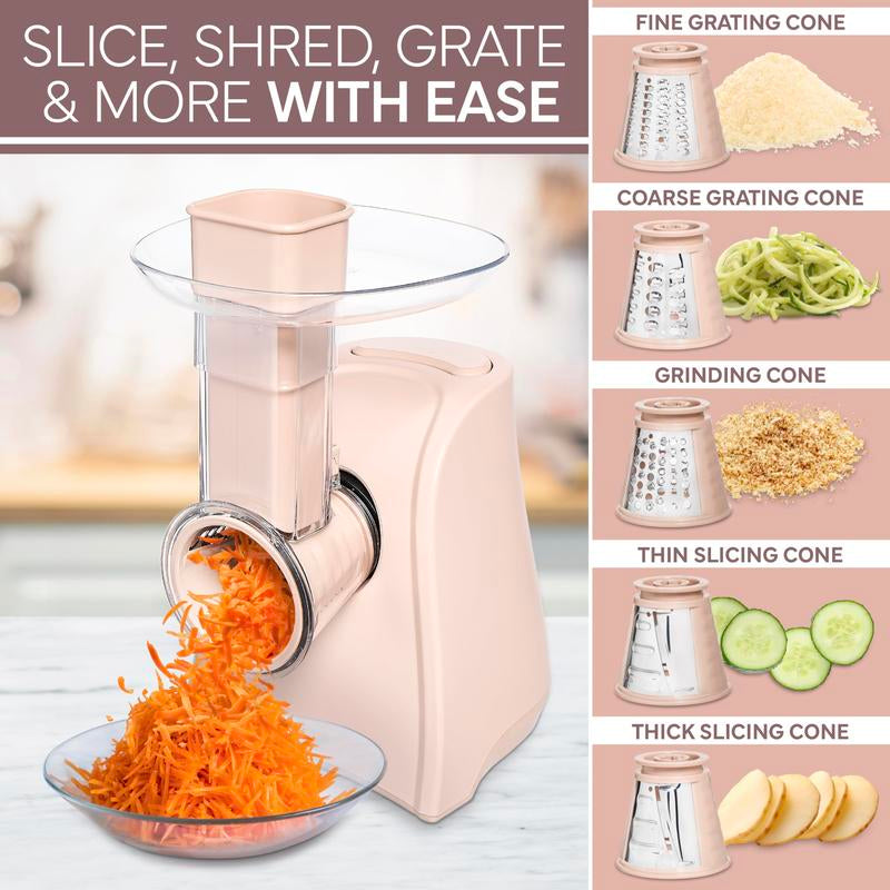 Revolutionize Your Meal Prep with the COOK with COLOR 5-In-1 Electric Slicer – The Ultimate Food Prep Machine for Effortless Cooking!