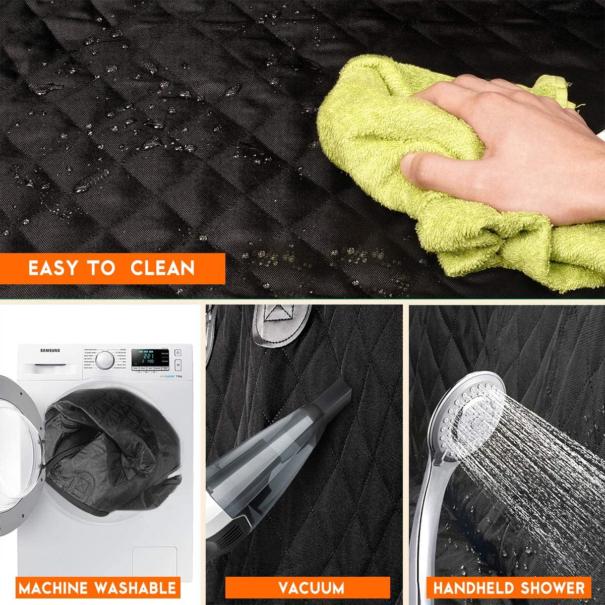 Ultimate Waterproof Dog Car Seat Cover - Non-Slip Protector for Back Seats, Universal Fit for Cars, Trucks & SUVs - Black
