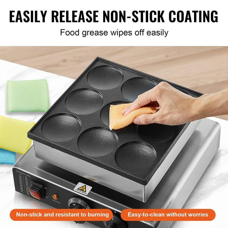 Indulge in Irresistible Delights with the VEVOR 9PCS 76mm Dutch Pancake Maker - Commercial Dorayaki Baker 850W Non-Stick!