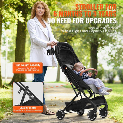 VEVOR Versatile Baby Stroller: Comfortable Adjustable Backrest, Lightweight Design, and Convenient One-Hand Folding for Active Families