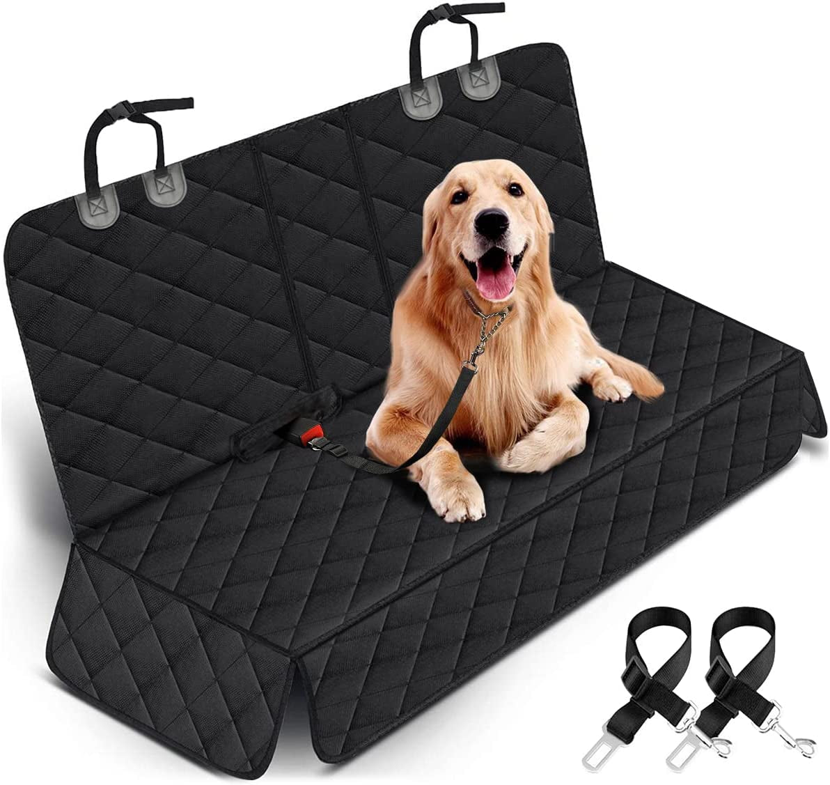 Ultimate Waterproof Dog Car Seat Cover - Non-Slip Protector for Back Seats, Universal Fit for Cars, Trucks & SUVs - Black