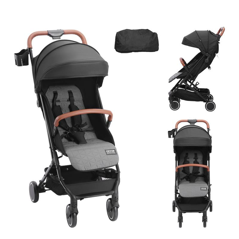 VEVOR Versatile Baby Stroller: Comfortable Adjustable Backrest, Lightweight Design, and Convenient One-Hand Folding for Active Families